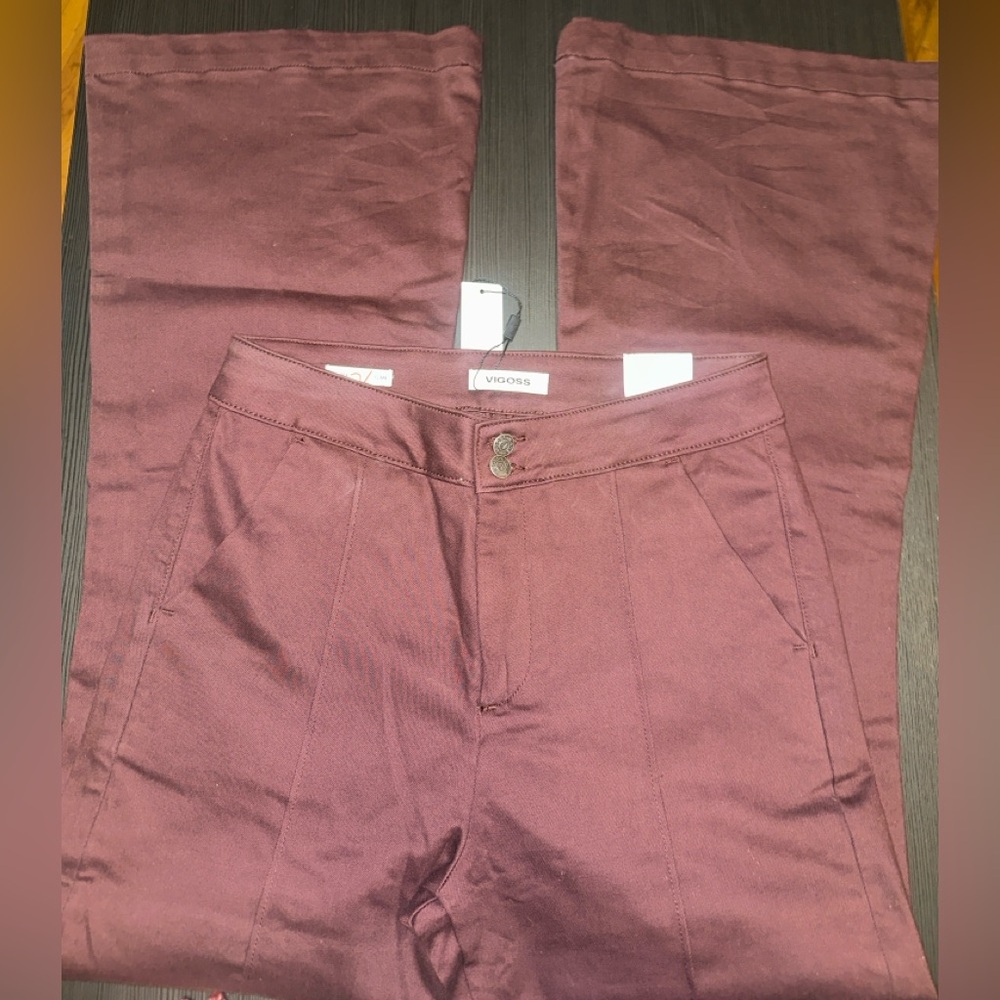 NWT Vigoss Maroon Flare Trousers